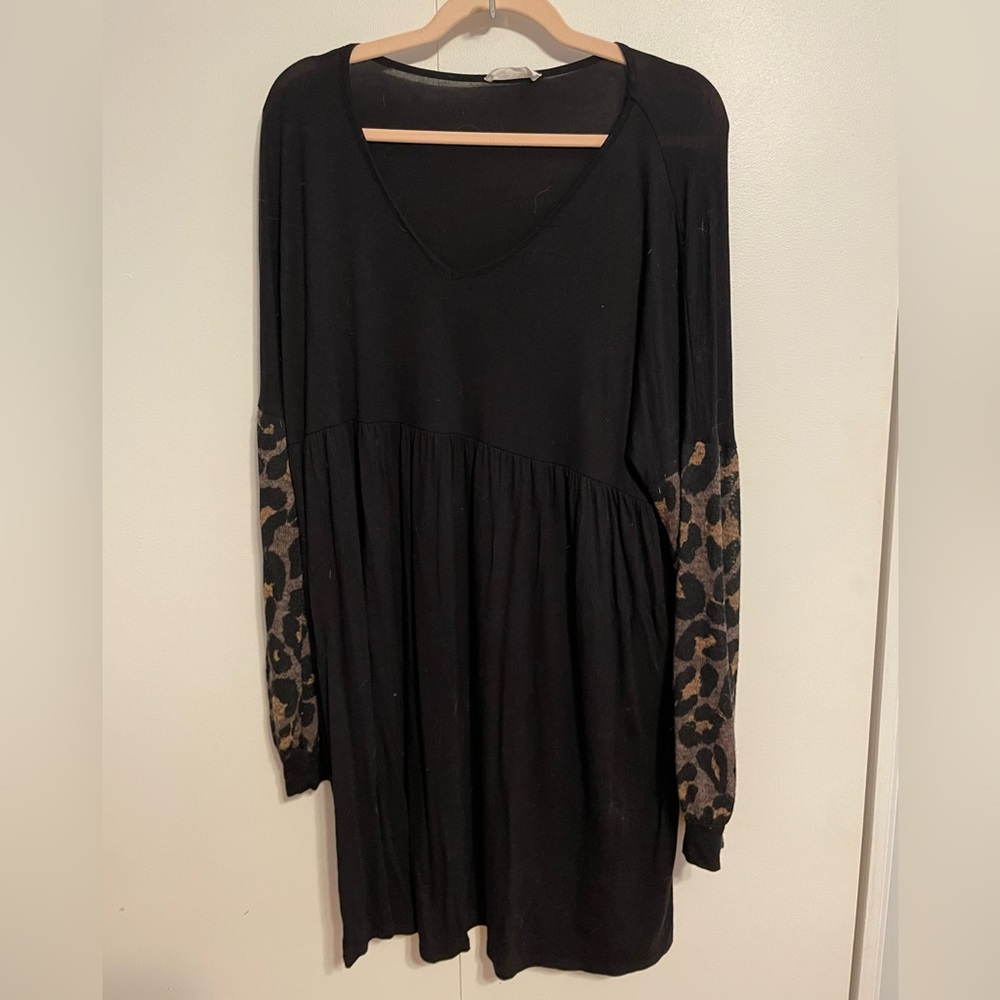 Leopard Print Cream n Sugar (Boutique Brand) Mini Dress